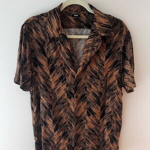 Brown and Black Patterned Shirt